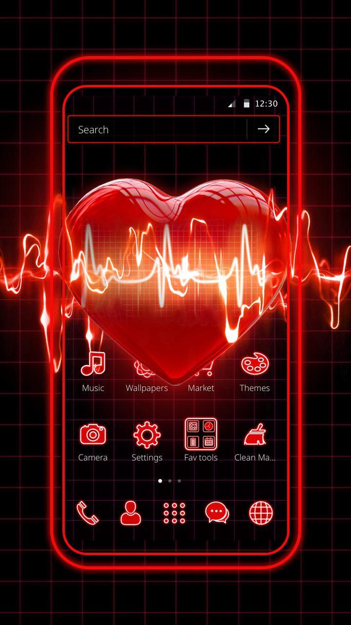 Neon Red Love Theme For Android Apk Download - roblox icon neon red
