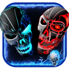 Neon Evil Skull 3D Theme Colle アイコン