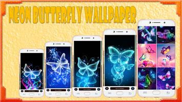 Neon Butterfly Wallpaper Affiche