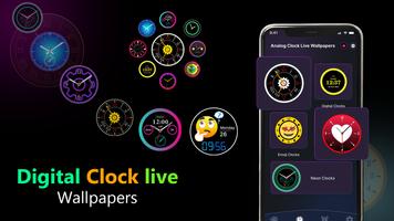 Analog clock: Neon Night Clock screenshot 2