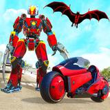 Flying bat bike Robot 3D أيقونة