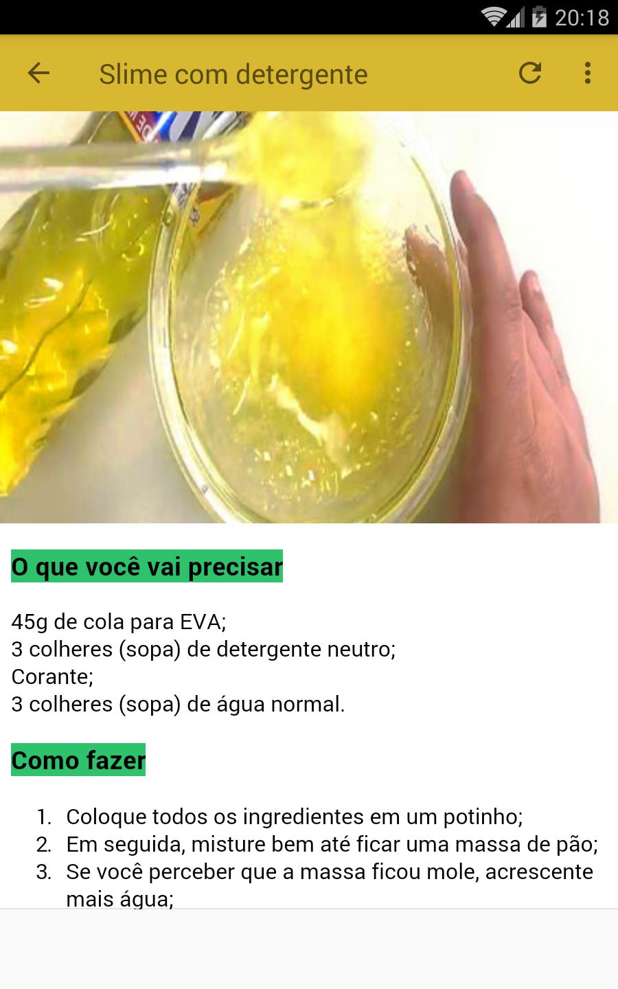 Descarga de APK de Como Fazer Slime Receita para Android