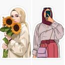 Cute hijab cartoon Wallpaper APK