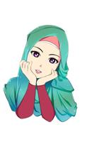 Cute hijab cartoon Wallpaper capture d'écran 2