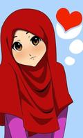 Cute hijab cartoon Wallpaper capture d'écran 3