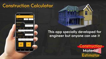 Construction Calculator; Material Estimator Affiche