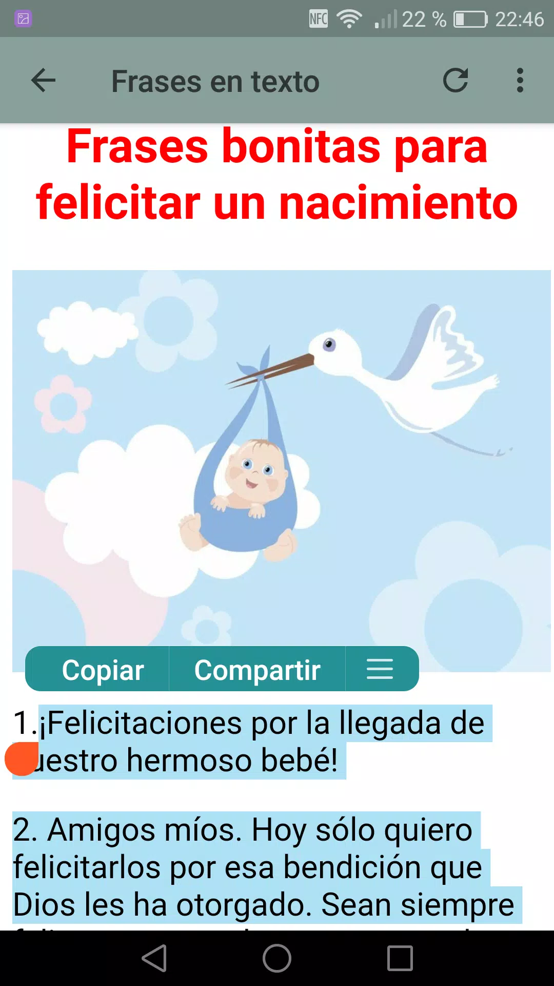 Tải xuống APK Feliz Nacimiento - Frases Bonitas para Bebes cho Android