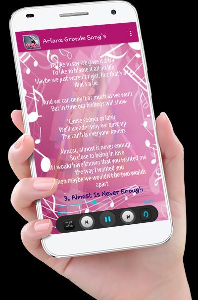 Ariana Grande Song S Offline Plus Lyrics For Android Apk Download - ariana grande no tears left to cry roblox music id