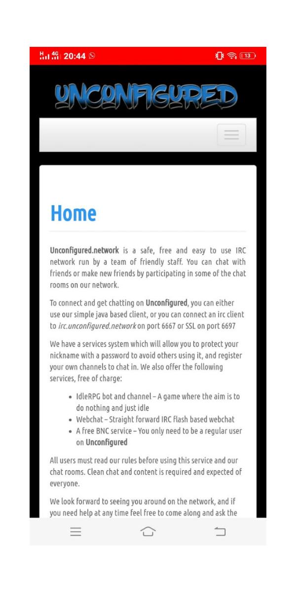 Unconfigured Network Irc Network For Android Apk Download