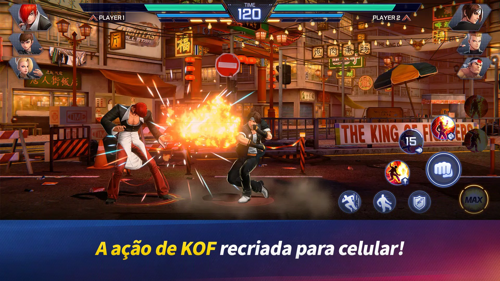 SAIU! INCRÍVEL NOVO JOGO MULTIPLAYER ONLINE DE LUTA no Android The King of  Fighters arena Gameplay 