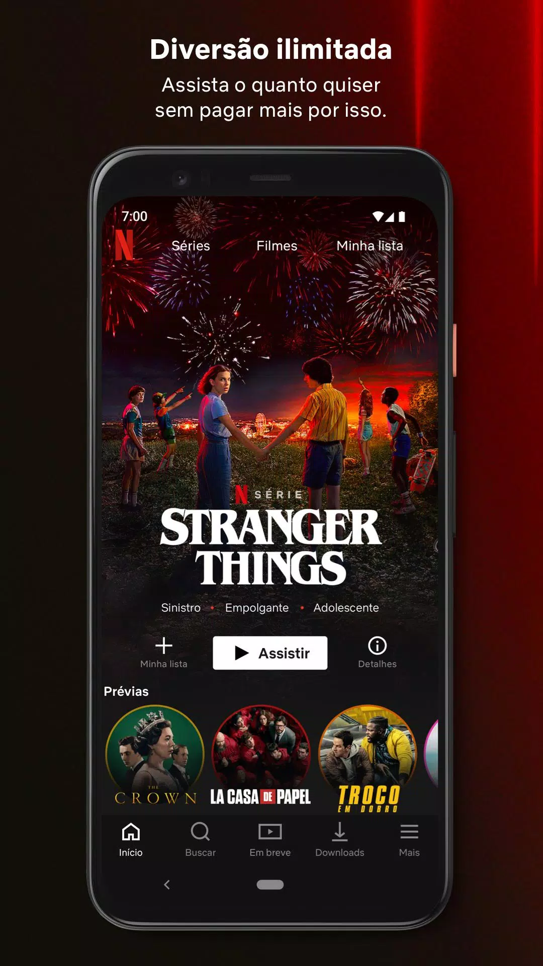 Como faço para transmitir apps como  ou Netflix do meu