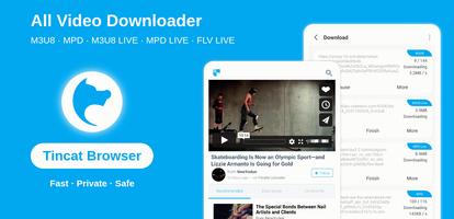Tincat Browser Pro: M3U8 Video پوسٹر