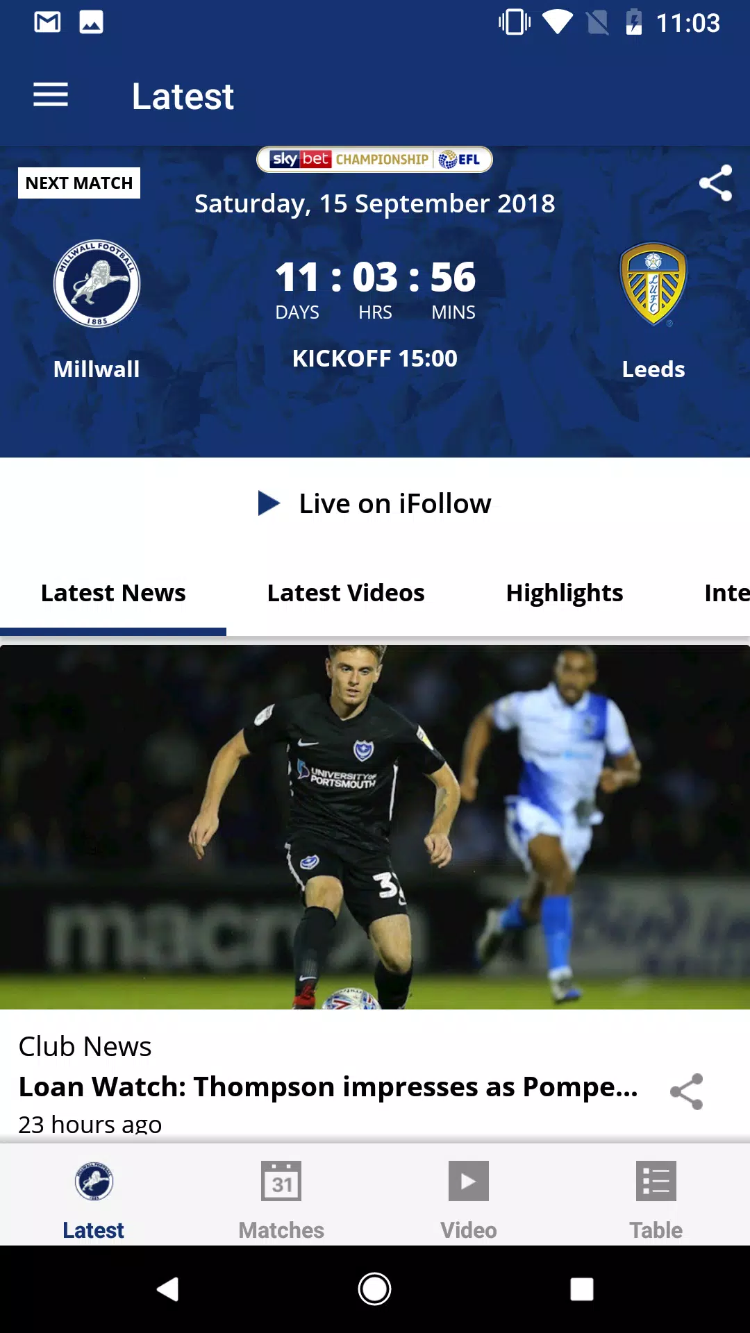 iFollow, Countries in which the Millwall match will be available!, News