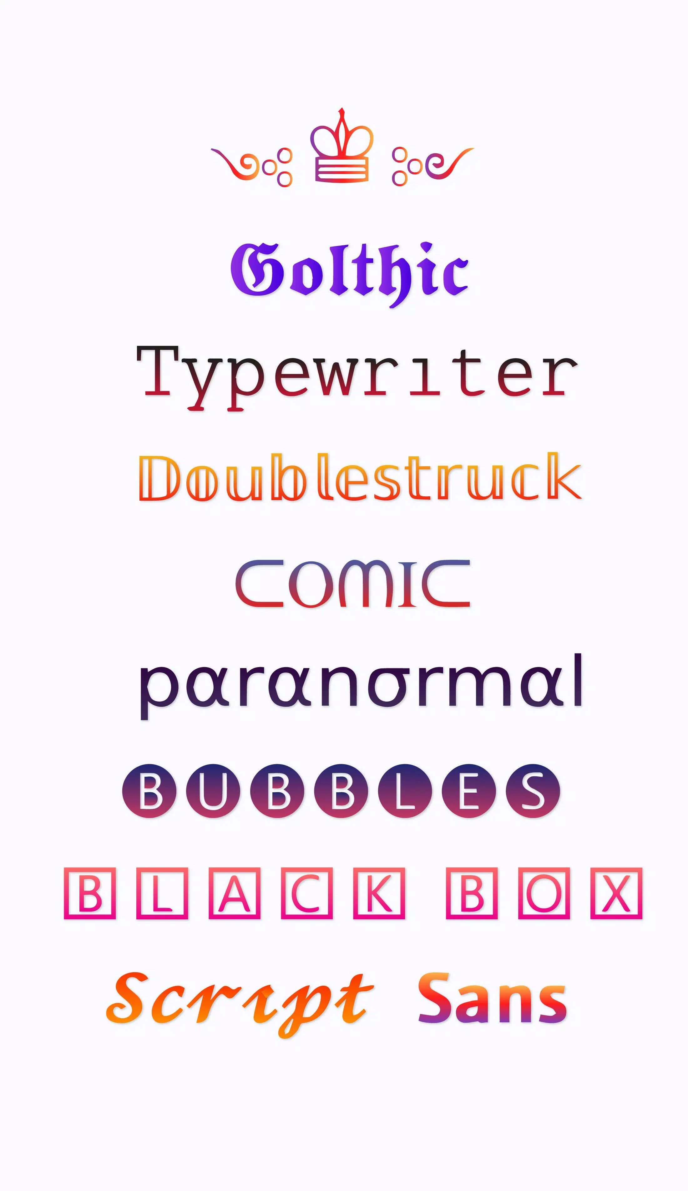Fonts - tipi di scrittura APK per Android Download