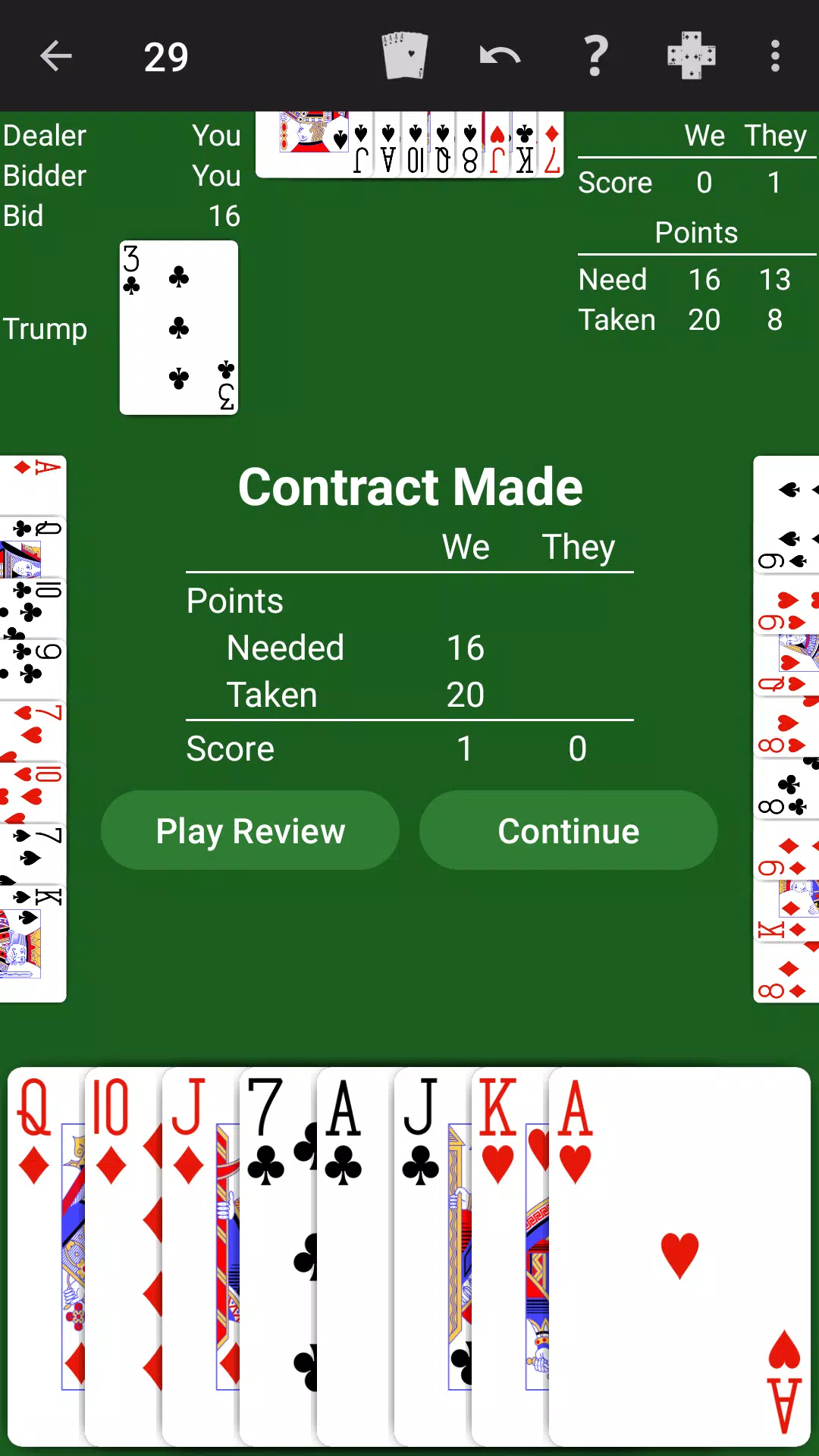 29 Card Game - Expert AI 29 Card Game - Expert AI