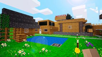 New Crafting & Building Pixel Block World Affiche