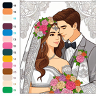 Bride & Groom Color By Number icon