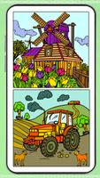 Country Farm Color by Number الملصق