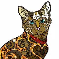 Cats Glitter Color by Number Icon
