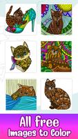 Cats Glitter Color by Number الملصق
