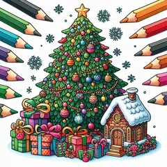 Christmas Color by Number Icon