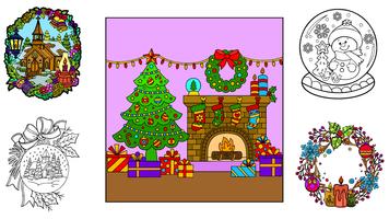 Christmas Gliter Coloring Book Poster