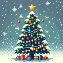 Christmas Pixel Art Coloring Icon