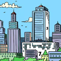 Cities Color by Number Book Icon