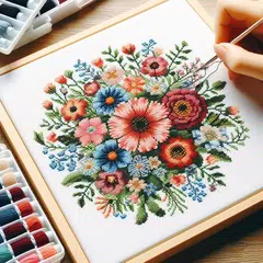 Descargar XAPK de Flowers Cross Stitch Coloring