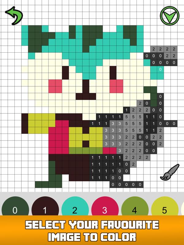 Pixel Art Color By Number Printable