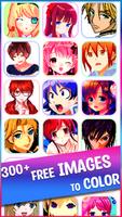 Anime Manga Pixel Art Coloring Affiche