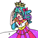 Anime Princess Glitter Color by Number: Girls Book APK