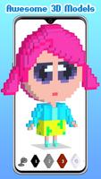 Anime 3D Voxel Coloring Book imagem de tela 2