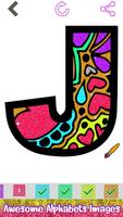 Alphabets Glitter Color by Number - Coloring Book imagem de tela 3