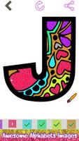 Alphabets Glitter Color by Number - Coloring Book تصوير الشاشة 3