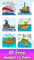 Aquatic Vehicles Coloring Book Affiche