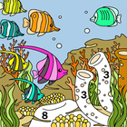 Aquatic Animal Color by Number icône