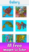 Aquatic Animal Color by Number постер