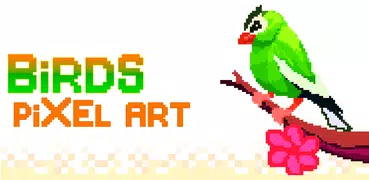 Birds Pixel Art Coloring Book