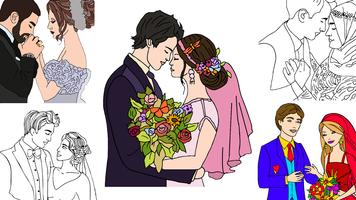 Bride & Groom Color by Number الملصق