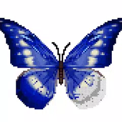 Butterfly Pixel Art Color Draw Icon