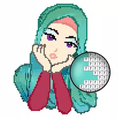 Girls Pixel Art Number Color Icon