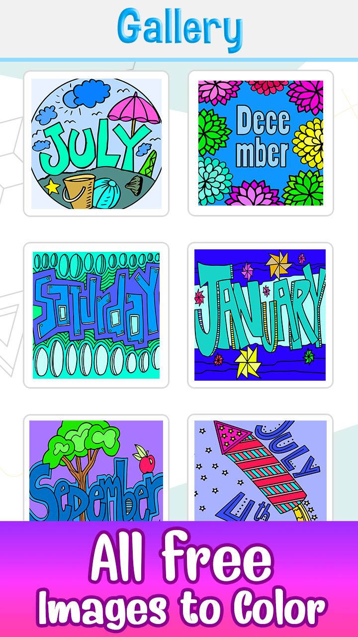 Download Days Months Color By Number Free Coloring Book For Android Apk Download
