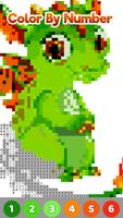 Dragon Pixel Art Coloring Book imagem de tela 3
