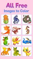 Dragon Pixel Art Coloring Book Cartaz