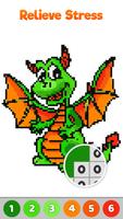 Dragon Pixel Art Coloring Book imagem de tela 1
