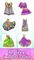 Poster Dresses Glitter Color by Number - Sparkly Fashion