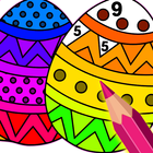Easter Eggs Color by Number Zeichen
