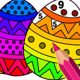 Easter Eggs Color by Number Zeichen