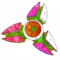 Baixar Adult Fidget Spinner Glitter Color by Number Book APK